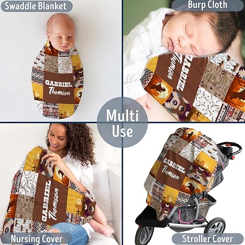 Miniatura 57 de Manta de bebé occidental, mantas de bebé personalizadas para niños, manta de vaquero para niños y niñas, manta de felpa personalizada con nombre