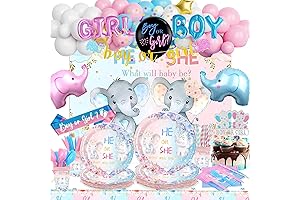 230 PCs Elephant Gender Reveal Decorations, Pink Blue Boy or Girl Gender...