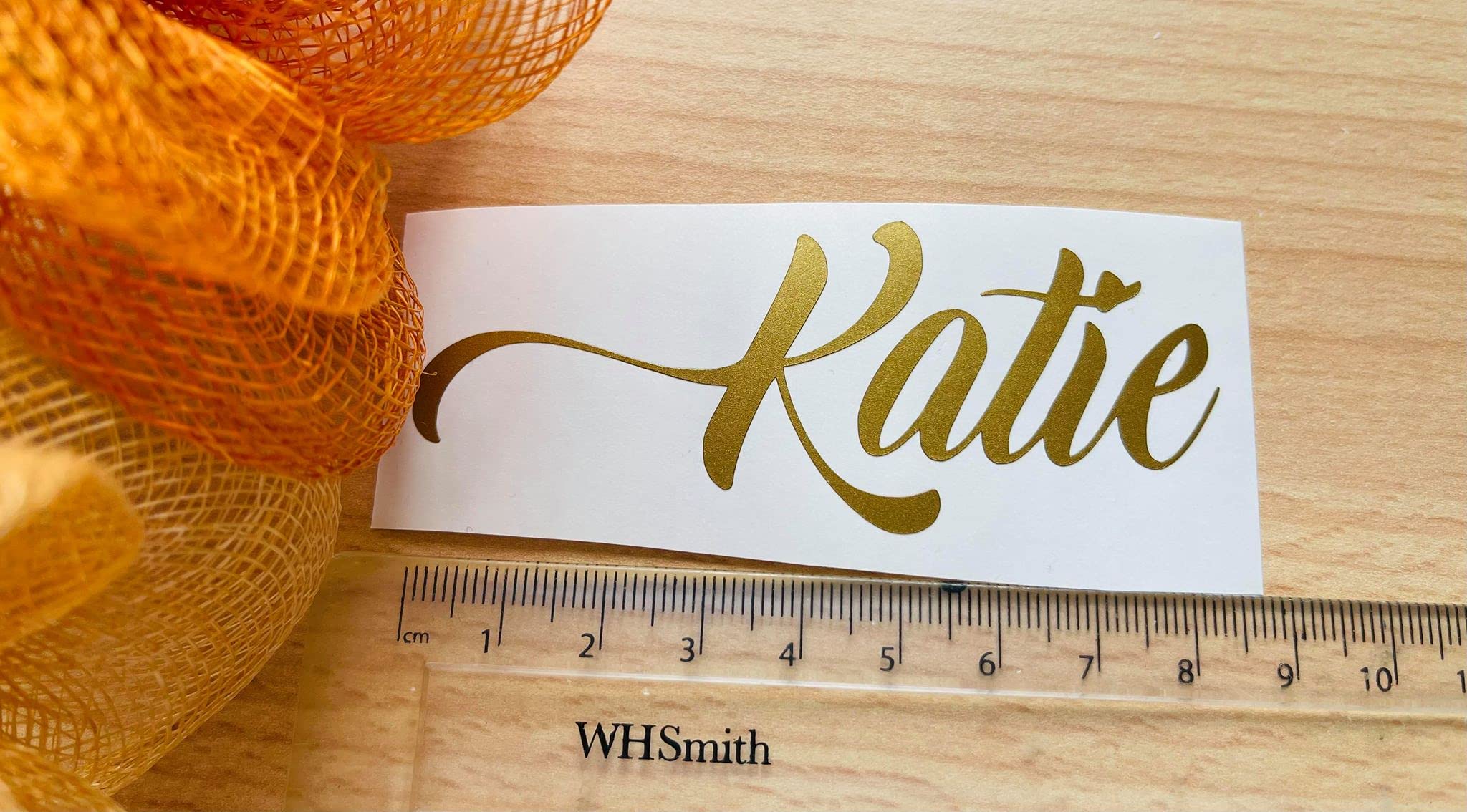 Murrielle Ltd Gold Personalised Name Sticker Vinyl Decal Water Bottle Wine Glass Lunch Box Hen Do (Gold)