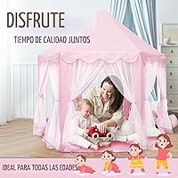 Vista 8 de ORIAN Tienda de campaña Princess Castle Playhouse para niñas con luces LED de estrella – Para interiores y exteriores, tienda de campaña grande