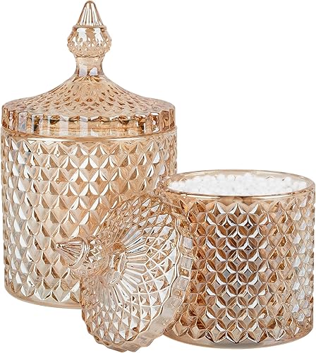 Miniatura 12 de rejomiik - Paquete de 2 tarros de vidrio para bastoncillos con tapa, frascos de apothicaria con tapa para dispensadores de envases de baño