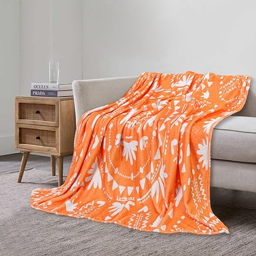 Manta de forro polar para sofá, suave, acogedora y ligera, para adultos y bebés, 50 x 60 pulgadas, manta decorativa bohemia para sofá, silla, sala