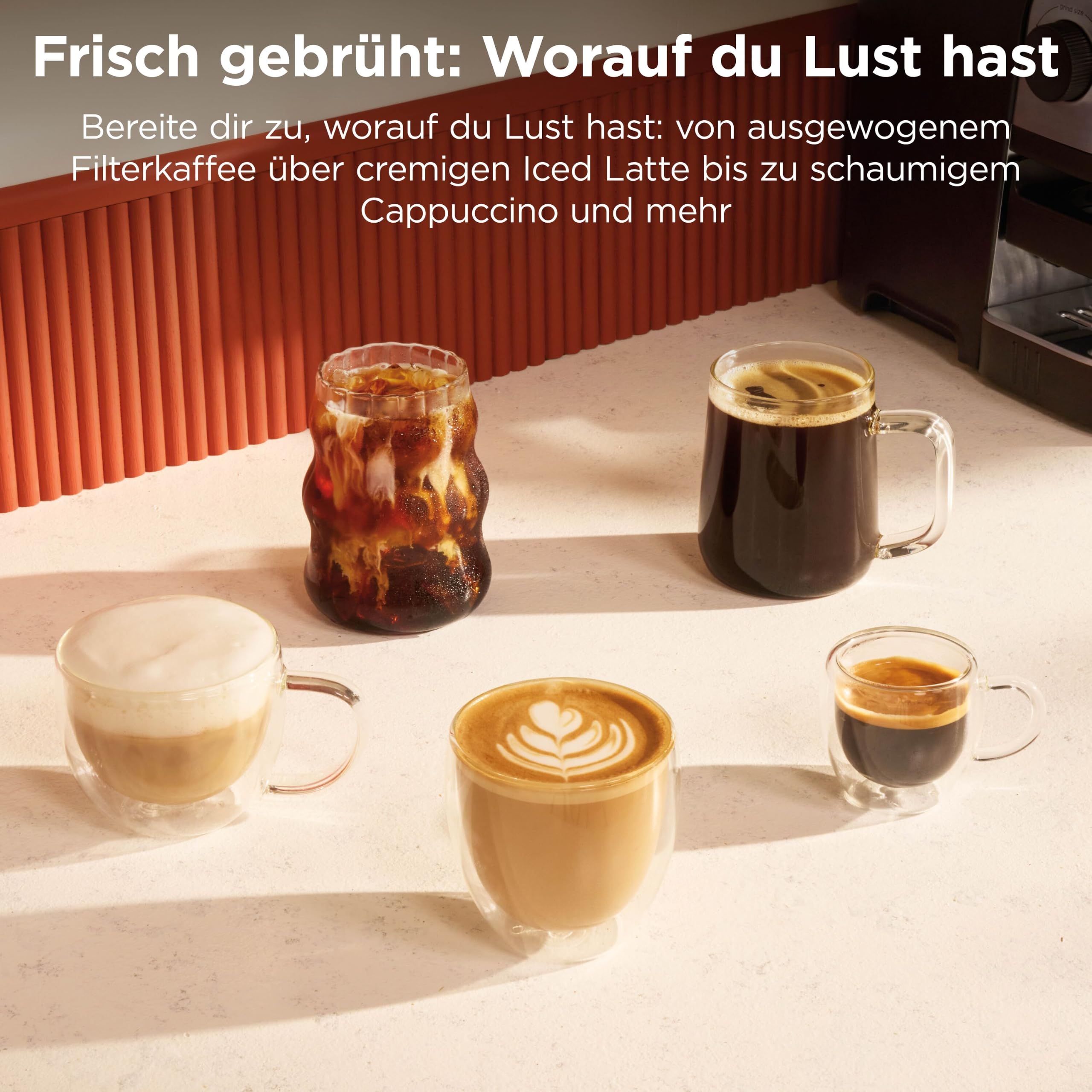 Ninja Luxe Café Mini 2-in-1-Espresso- und Filterkaffeemaschine mit integriertem Mahlwerk und manuellem Milchaufschäumer ES301EU