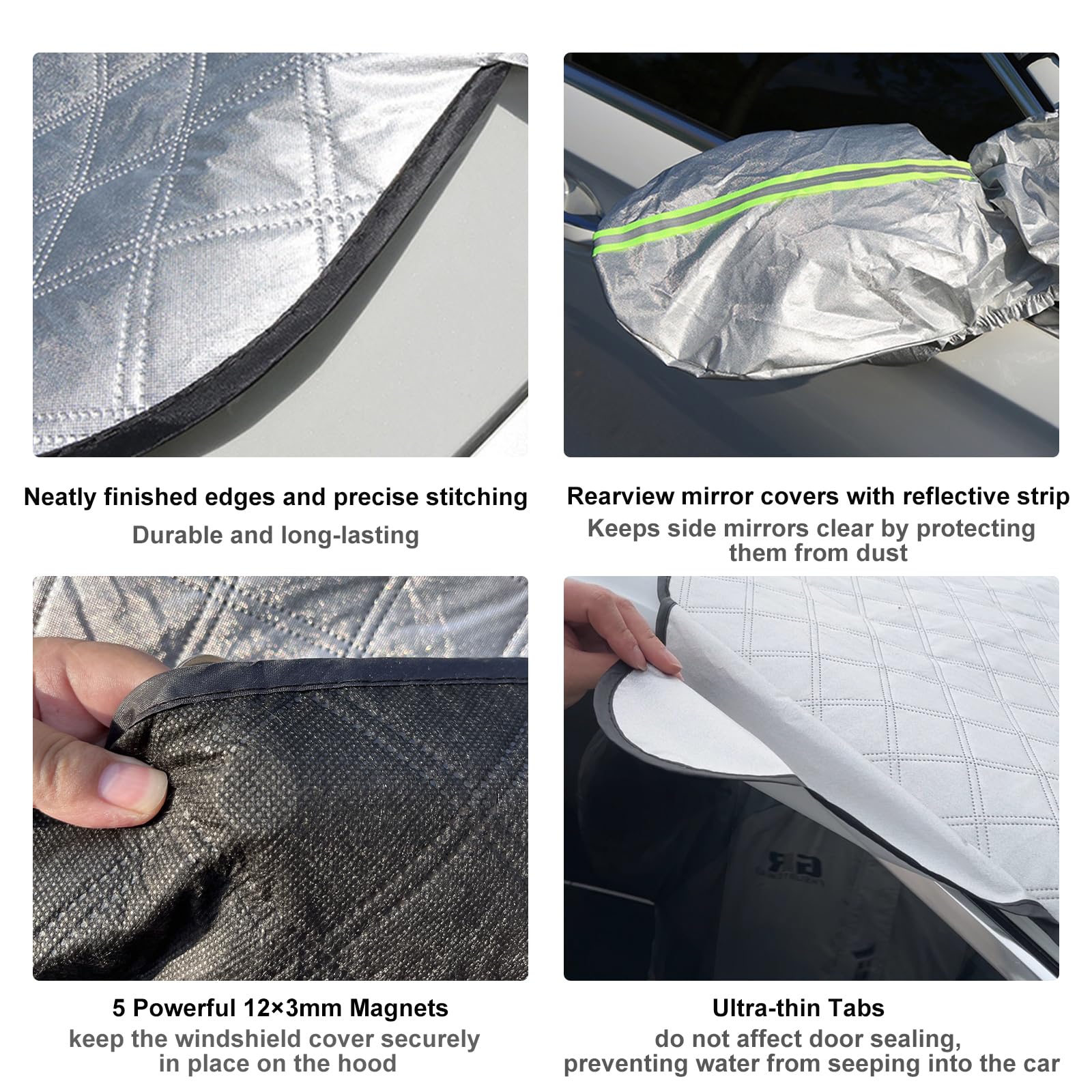 Copri Parabrezza Antighiaccio Magnetico 199x127cm Protezione Antigelo Grandine per Auto