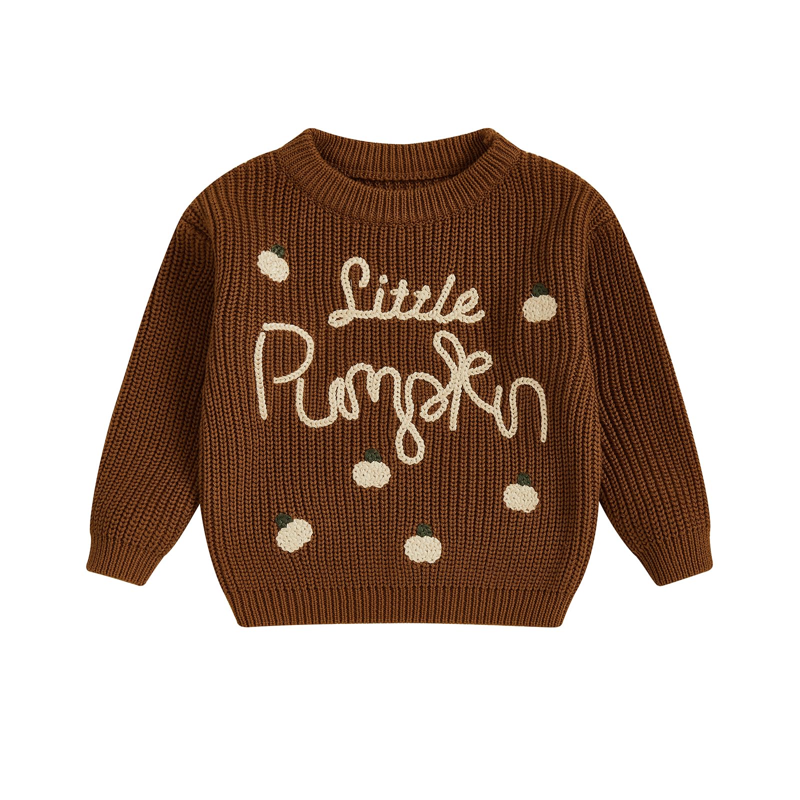 LSFYSZD Toddler Baby Girls Boys Halloween Pumpkin Sweaters Long Sleeve Crew Neck Winter Warm Knitwear Pullover Jumpers Top — view 195