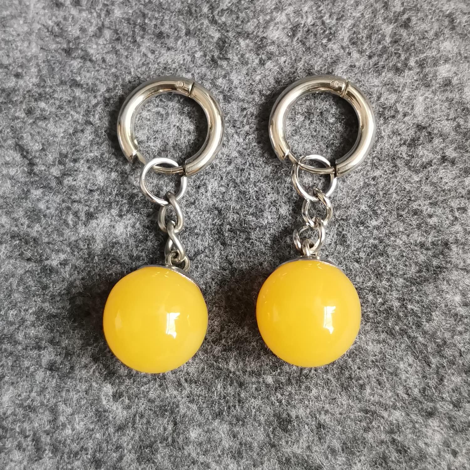 one pair of Resin Ball Stainless Earring Earrings Ear Clip Cuff For Man Woman Halloween