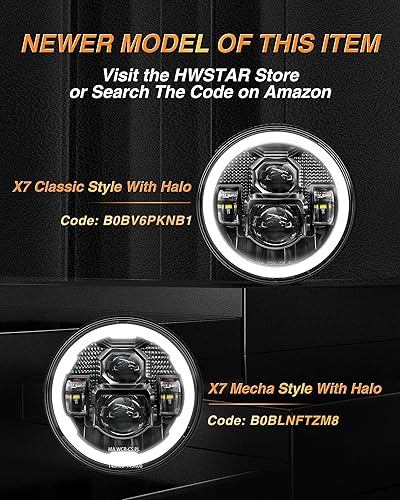 Miniatura 4 de HWSTAR Par de faros delanteros LED redondos nuevos mejorados 1000% más brillantes y antirreflejos de 7 pulgadas, compatibles con Jeep Wrangler JK