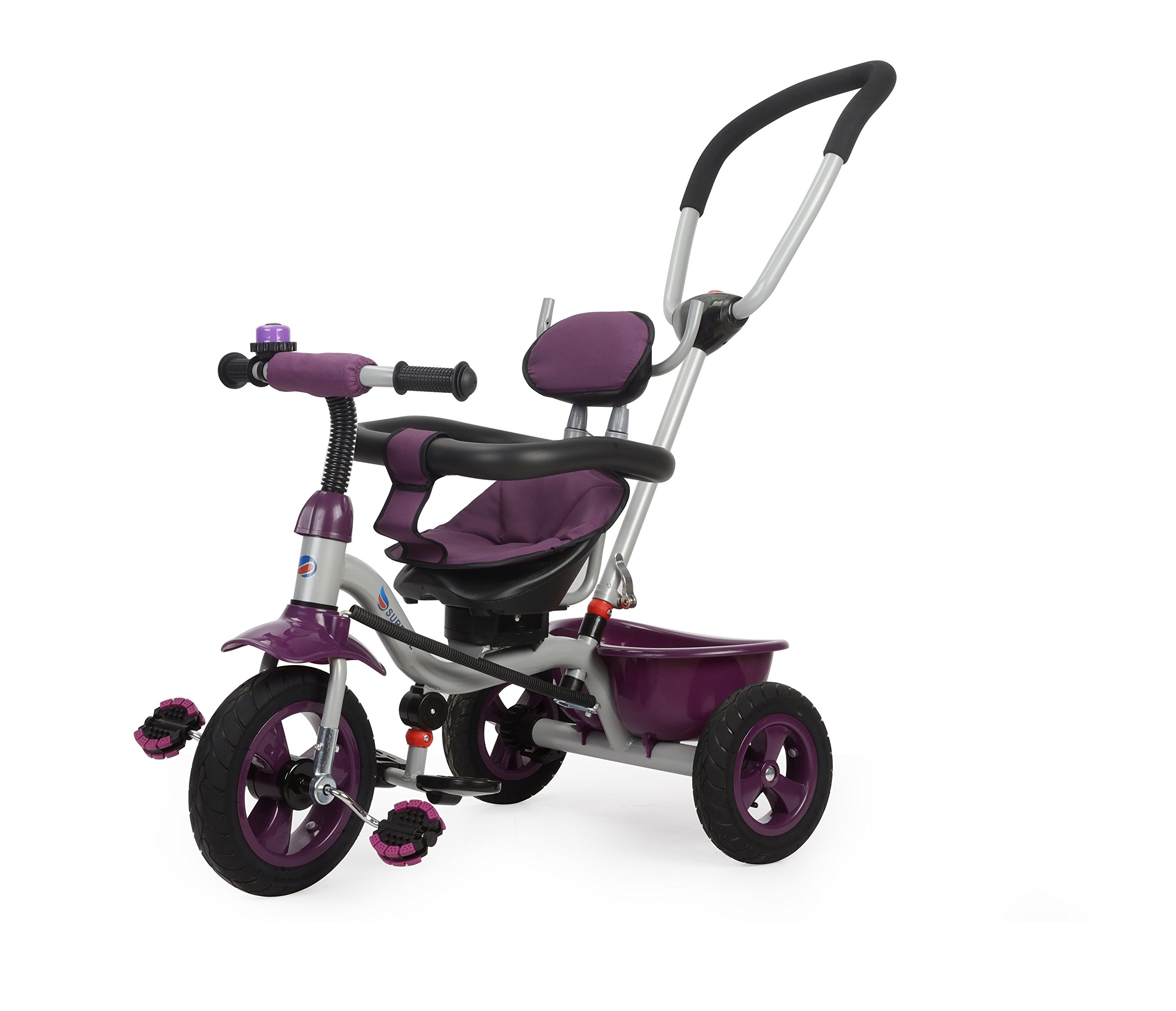 Surreal 4 In 1 Easy Tricycle Kids Trike With Rotating Seat & Rubber