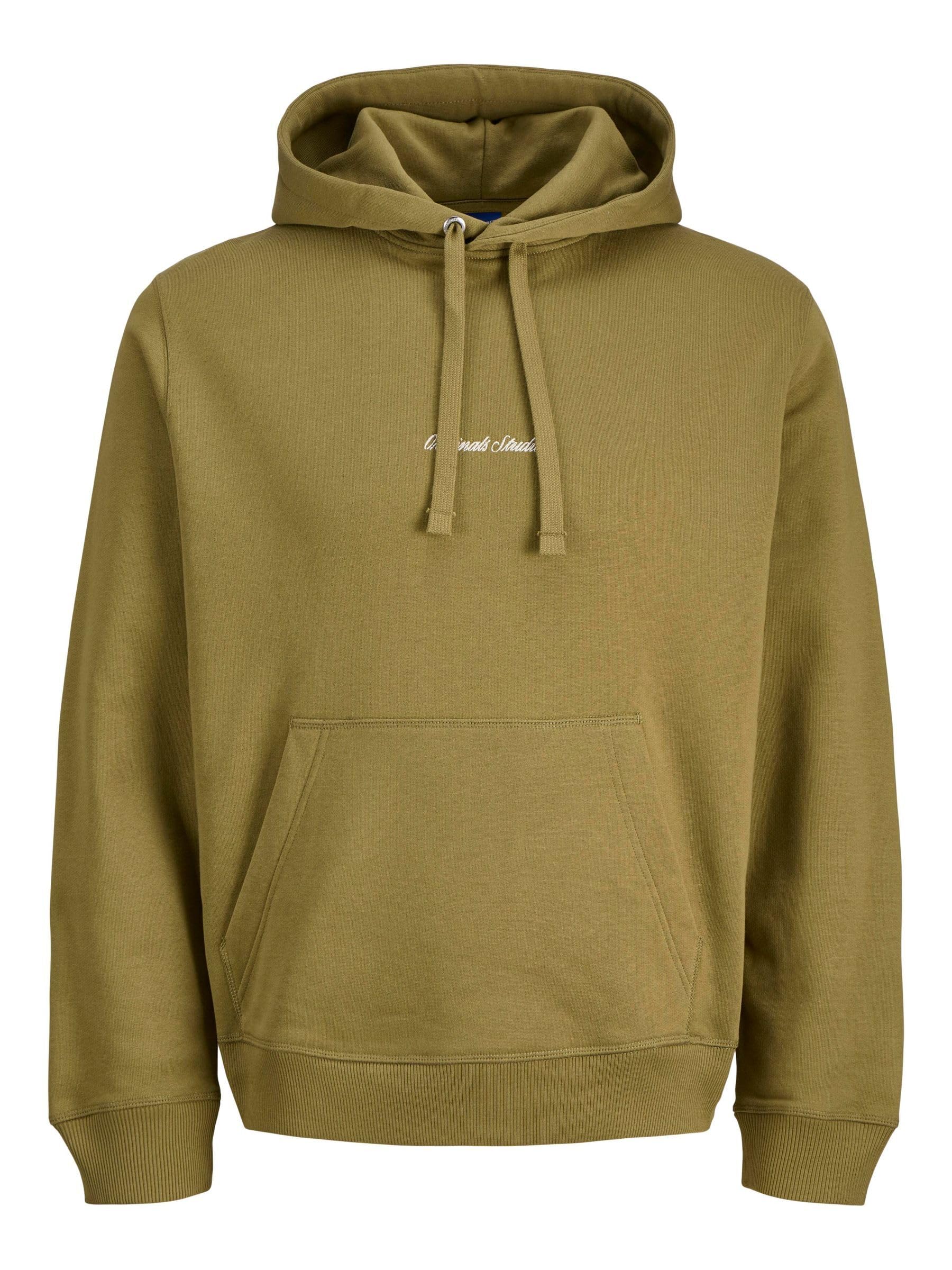 Jack & Jones Men's Olive (Drab Olive) Jornorrebro Emb Sweat Hood Noos, L