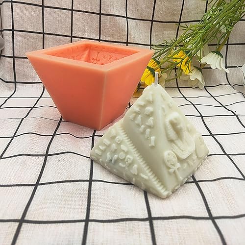 Miniatura 5 de Molde de vela de silicona de pirámide egipcia 3D hecho a mano para fondant yeso molde para bricolaje jabón chocolate helado moldes postre