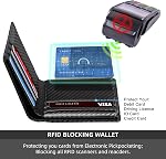 RUNBOX Portefeuille mince pour hommes 15 Fentes Ultra Grande capacité RFID Blocage du titulaire de carte de crédit bifold avec 2 ID Fenêtres minces
