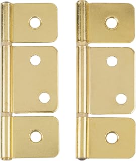 3 1/2" Flag Three Leaf Brass Plated Hinge Bi-Fold & Shutter | Pack of 20 | Non-Mortise Cabinet Furniture Hardware | DL-H545-350BP (10)