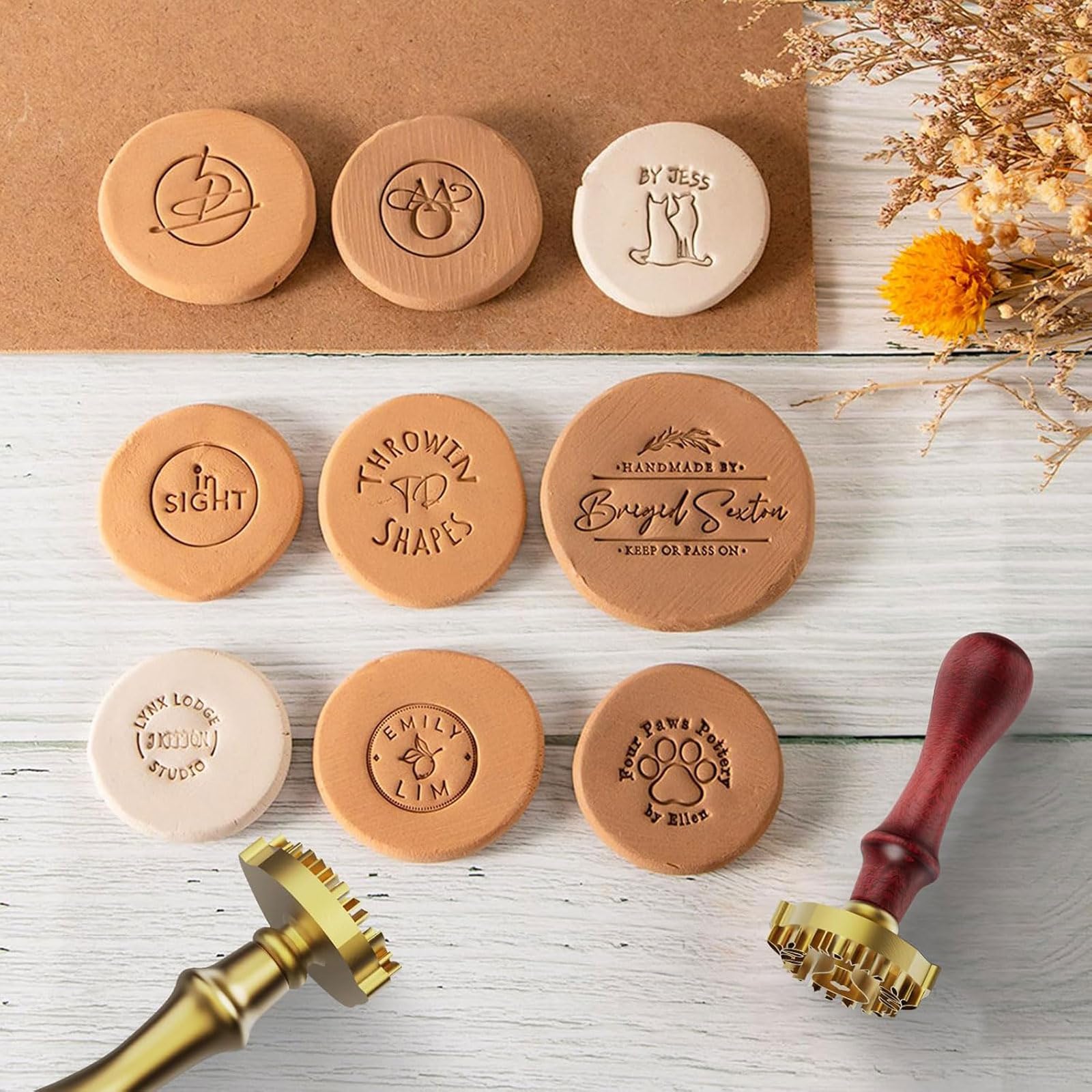 Timbro per ceramica Timbri con lettere con impronta creativa Timbro con firma in ceramica personalizzata Ceramica in argilla con personalizzazione per l'artigianato Kit timbro fai da te