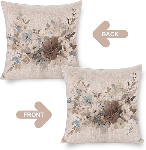 Miniatura 3 de Fundas de cojín cuadradas para exteriores, primavera, verano, margaritas, hojas florales, acuarela, Janne Kahila, floral, estilo gris claro y