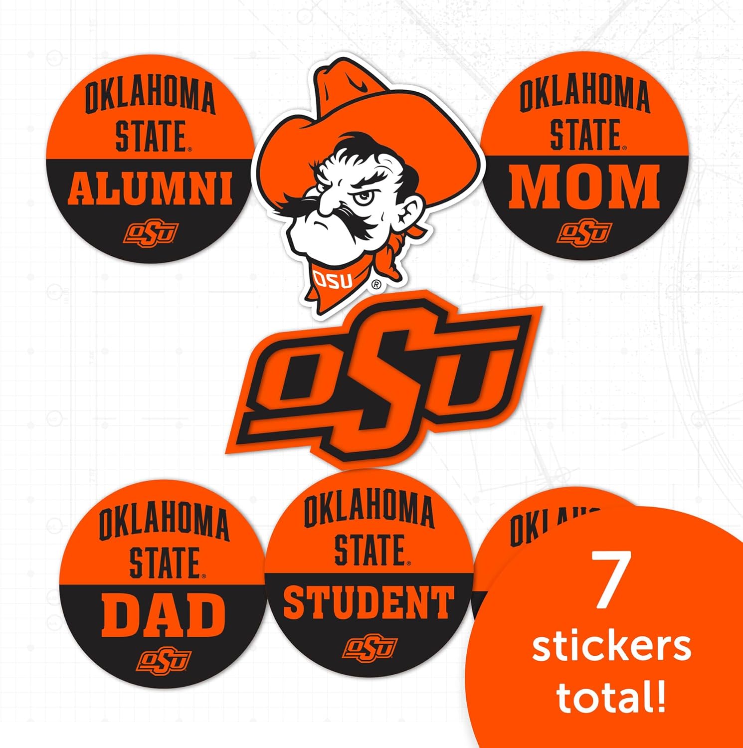 Desert Cactus Oklahoma State University Sticker OSU Cowboys Vinyl Decals Laptop Water Bottle Car Scrapbook (Round Family) - Image 4