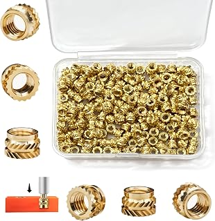 200 Pieces M3 Threaded Inserts for Plastic and 3D Printing Components, M3x4x5 Inserts Brass Metric Knurled Nuts,Heat Set Insert