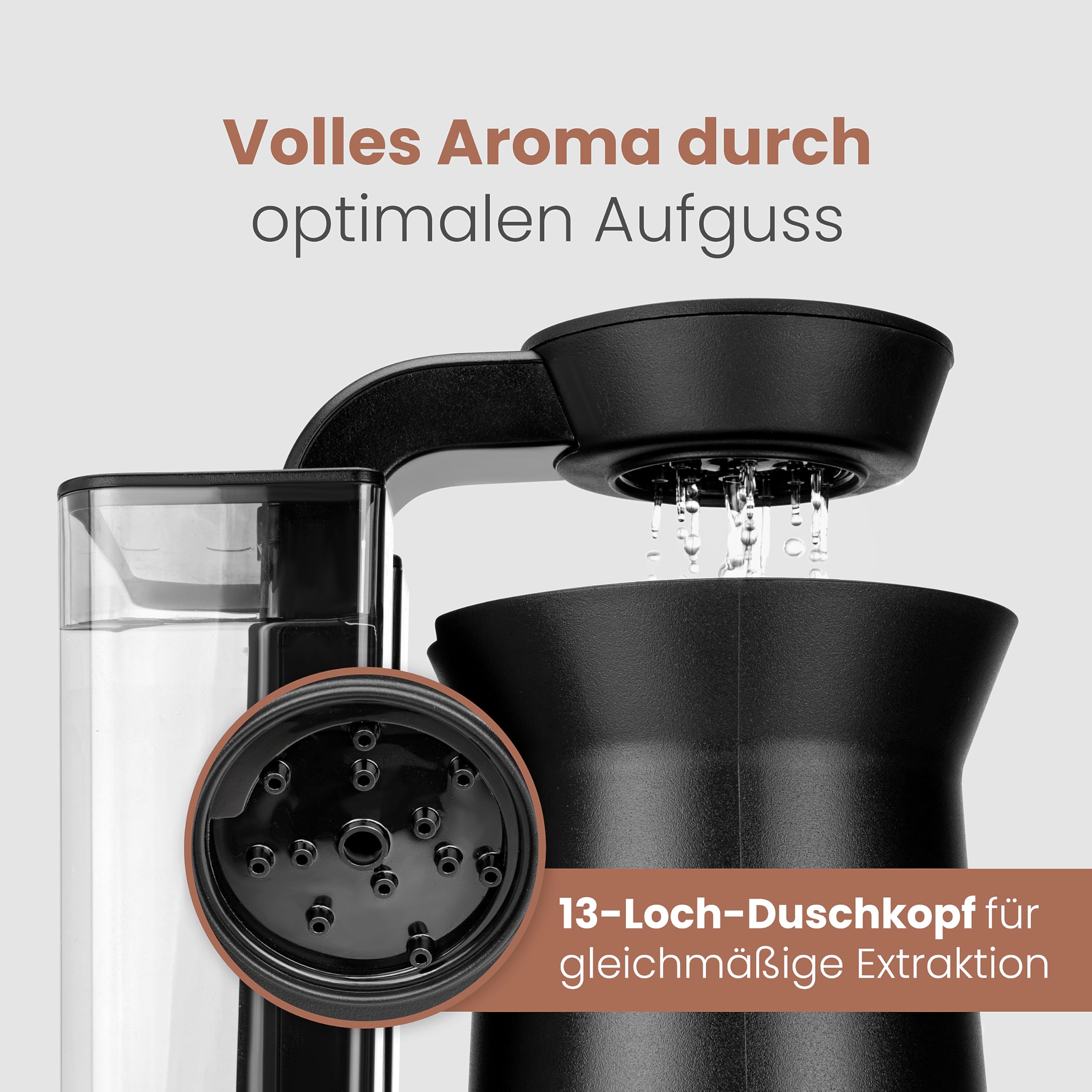 MALMØ Kaffeemaschine klein (400ml) - Filterkaffeemaschine mit Duschkopf Brühsystem - Kaffeemaschine für 1-4 Tassen mit Heizplatte