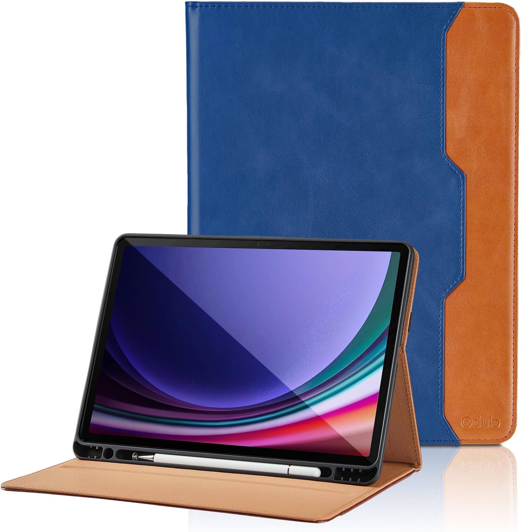 Case for Samsung Galaxy Tab S10 Ultra 2024/S9 Ultra 2023 14.6-Inch, Model SM-X920/X926B/X910/X916B, PU Leather Business Folio Cover with S Pen Holder and Pocket, Blue