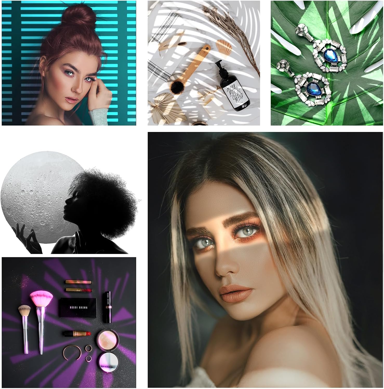 Bussi MG06 Pro Optical Bowens Mount Snoot kit with 30 gobos, 33° Lens Optical Snoot Spotlight for Photography Spotlight Projector kit, (Bowens Mount for Strobe Lights)