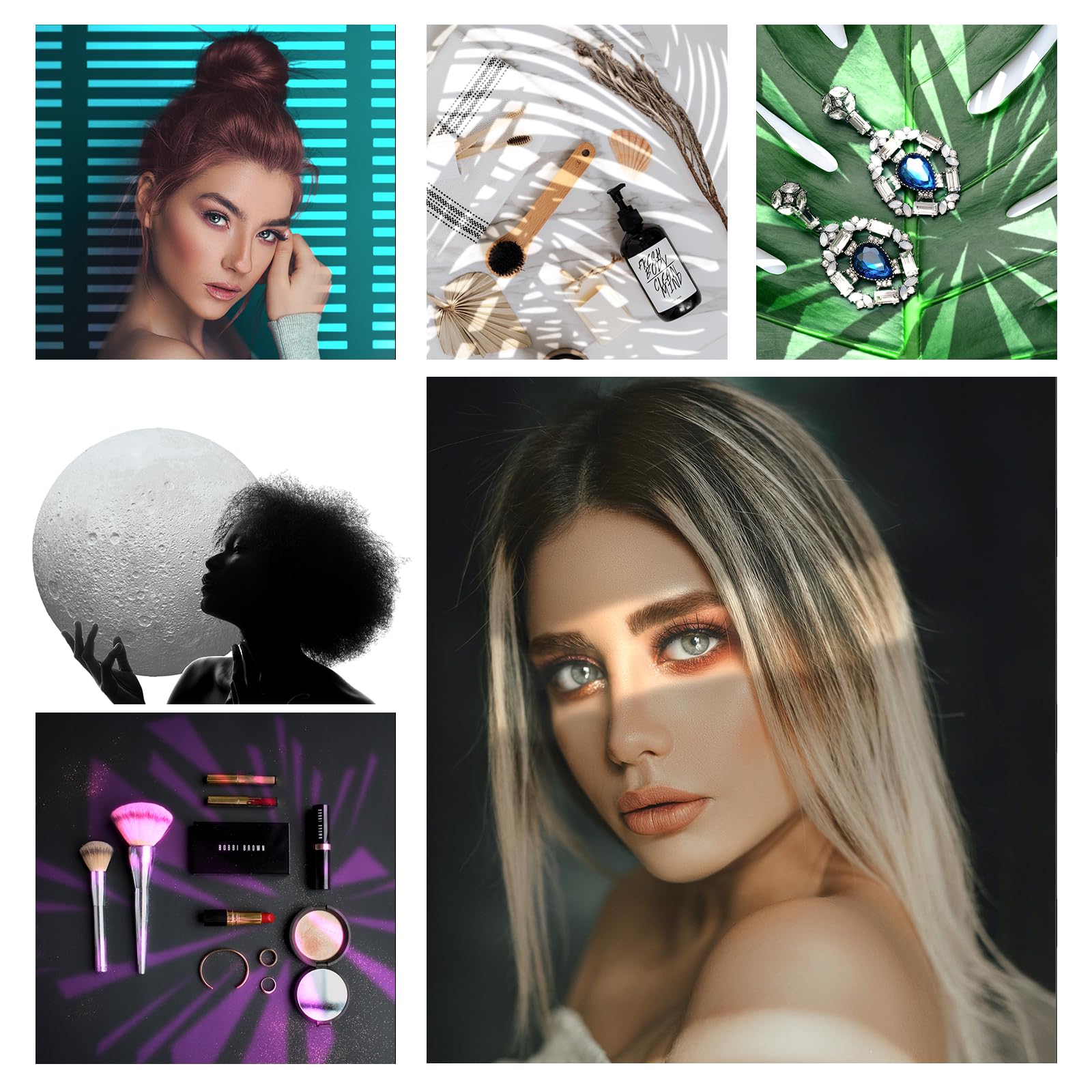 Bussi MG06 Pro Optical Bowens Mount Snoot kit with 30 gobos, 33° Lens Optical Snoot Spotlight for Photography Spotlight Projector kit, (Bowens Mount for Strobe Lights)