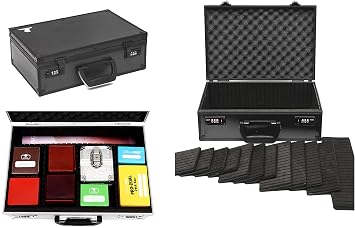 TC-A5 Black Lockable Storage Case with Sliding Divider Walls for TCG, Deck Box, Card Games, MTG, Magic, FaB, YGO, FaB, Dominion, Board Games