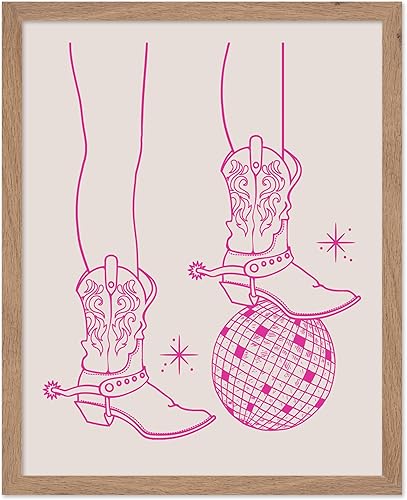 Miniatura 60 de Poster Master Póster con texto en inglés "You've Yeed Your Last Haw", estampado retro de vaquero rosa, arte occidental, arte moderno, arte del