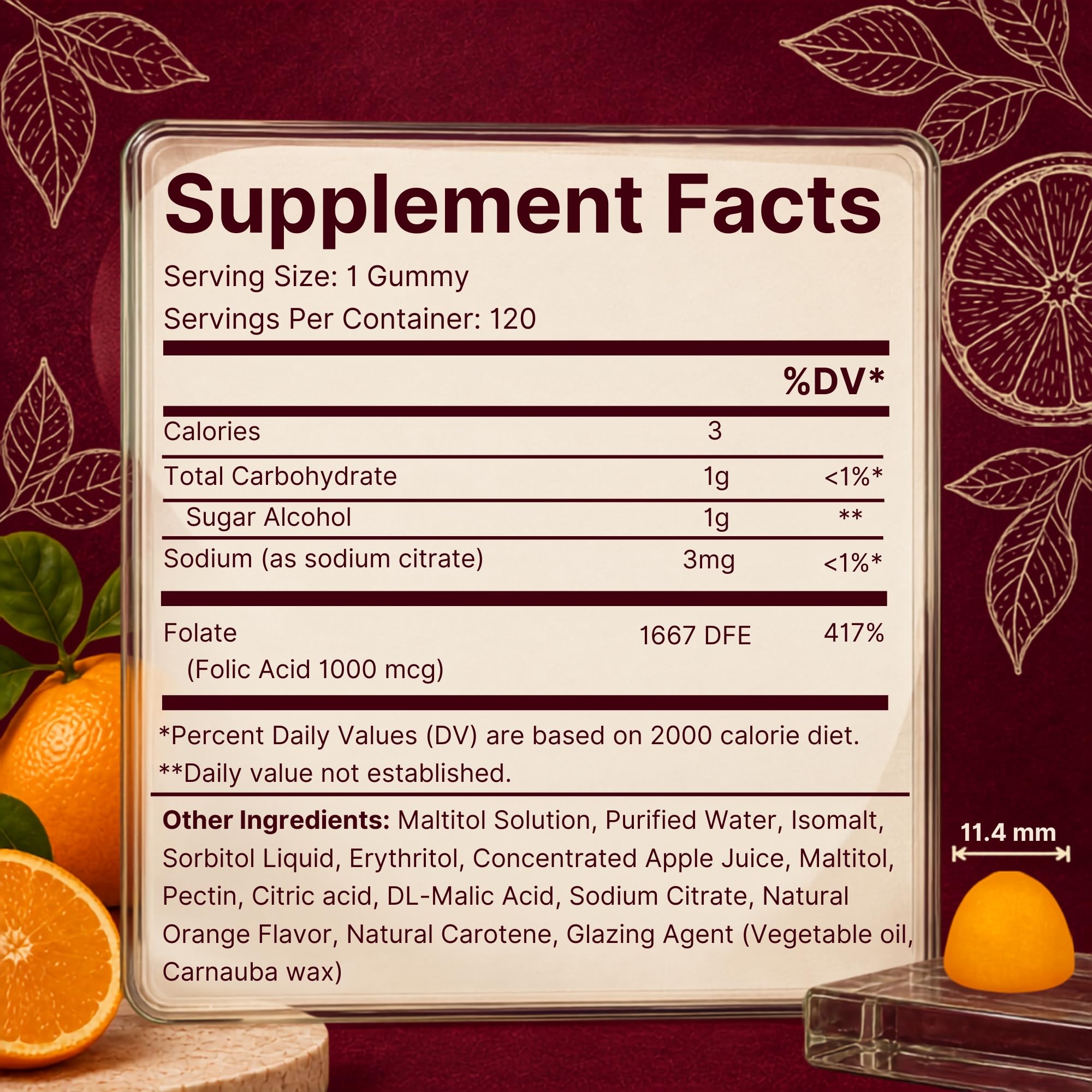Vitamatic Sugar Free Folic Acid 1 mg Gummies 120 Count Orange Flavor-2 Pack — Amazon image 2