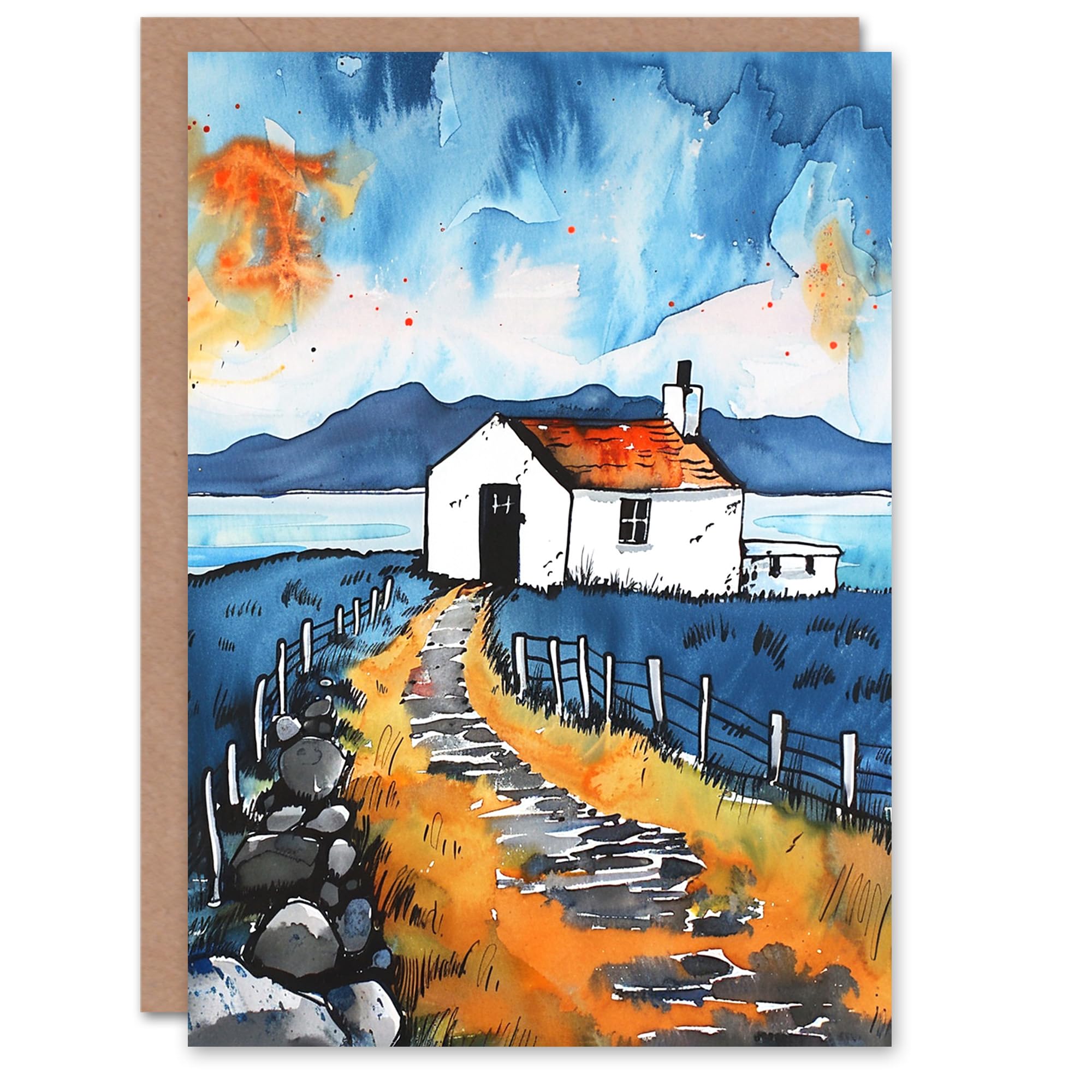Artery8 Isle Harris White Cottage Scotland Seaside Blank For Him Or Her Art New Home Card