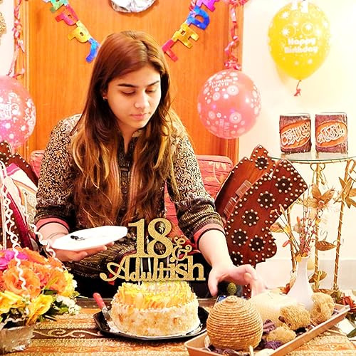 Miniatura 4 de Decoración de pastel de 18 años con purpurina dorada para fiesta de cumpleaños de 18 años decoración de pastel de 18 años decoración de fiesta de