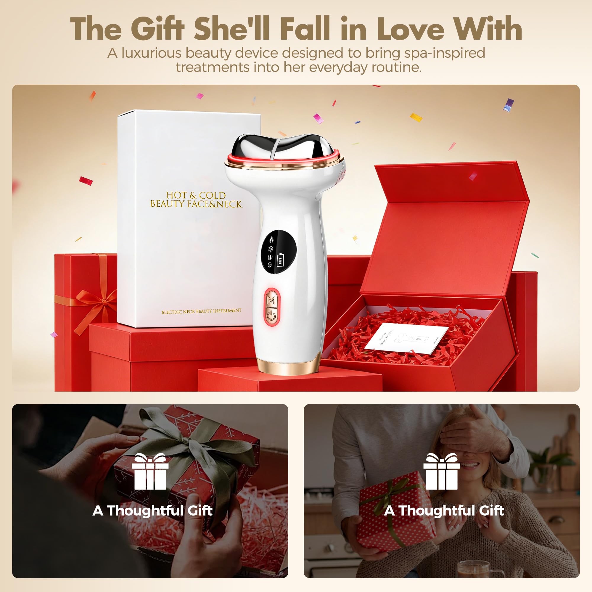 Electric Gua Sha Facial Massager with Red Light Therapy