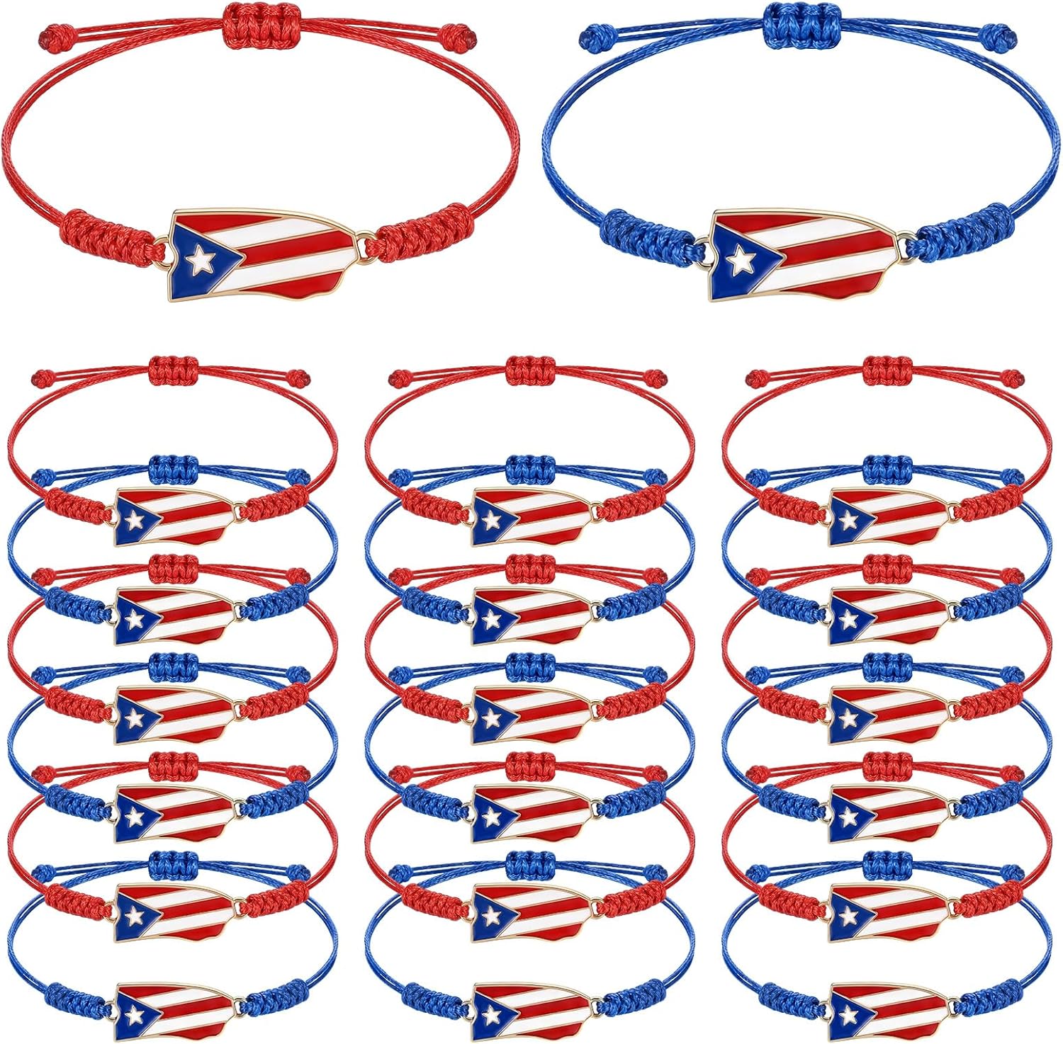 Konohan Bracelet Flag Adjustable Cord Bracelets Souvenirs Jewelry Bulk Party Favors for Parade Party Family Gathering Gift
