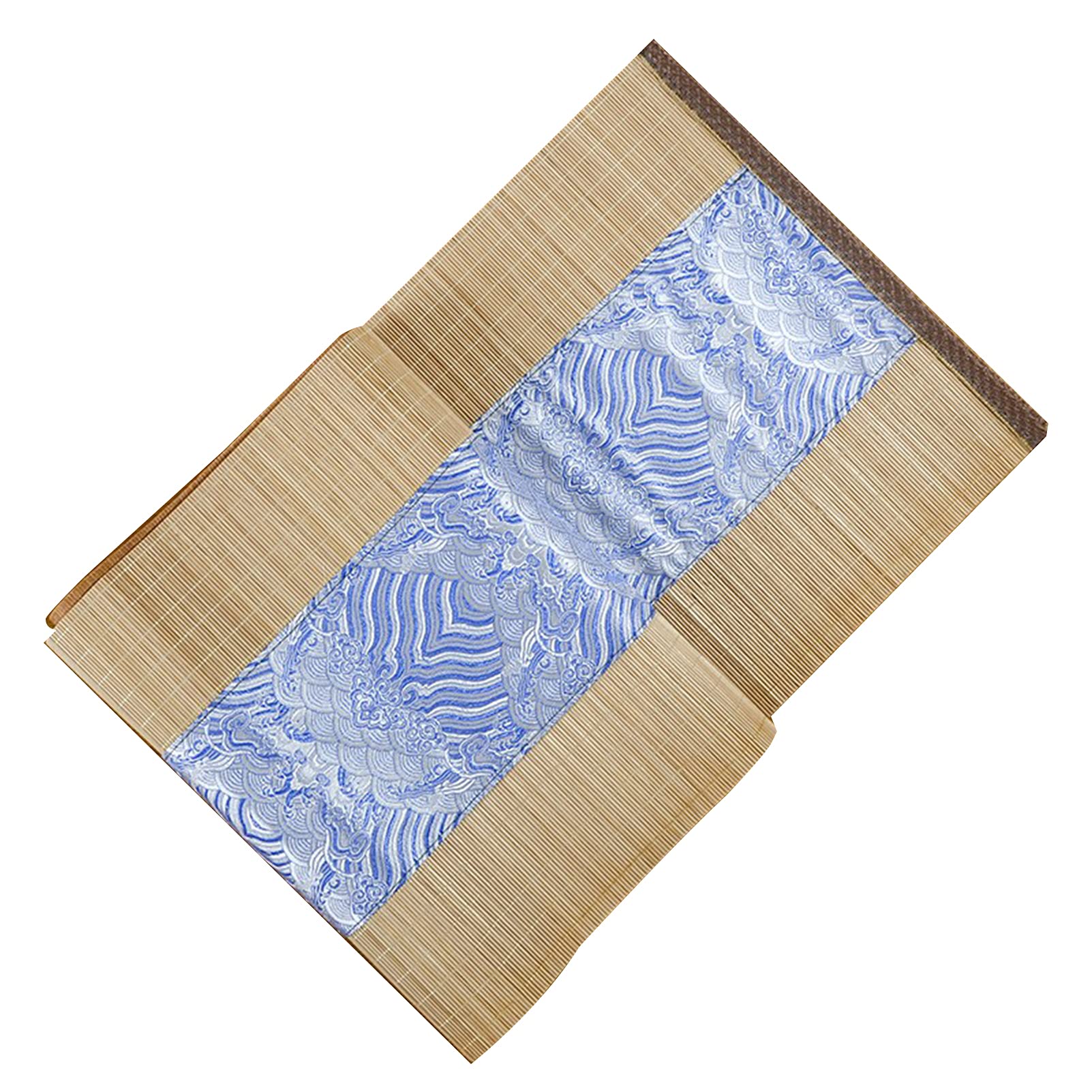 MMQGQ Japanese Style Bamboo Table Runner, Colorful Art Cloth Placemat, Tea House Dining Table Heat Insulation Washable Tea Mat, Wipe Clean(Size:30×250cm,Color:B)