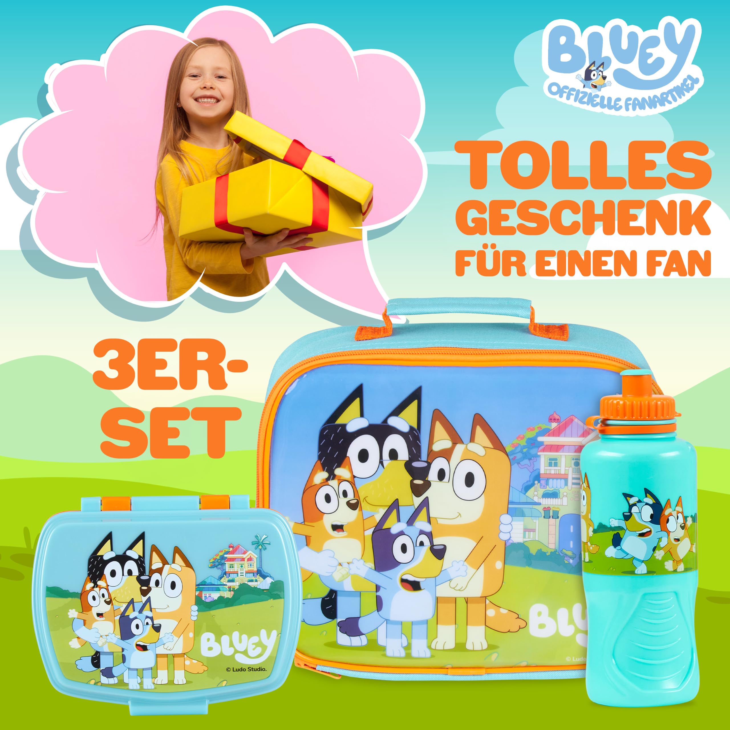 BlueY 3-tlg Kühltasche für Kinder Isolierte Kühltasche Mini mit Lunchbox und 430ml Wasserflasche Lunch Box