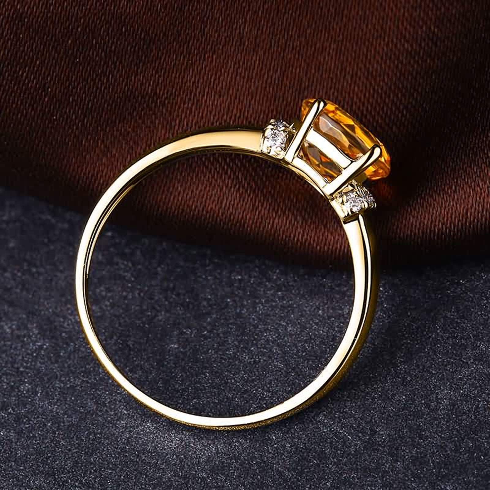 Beydodo Pierścionek z prawdziwego złota 750, 1,21 ct cytryn pierścionek z diamentem pierścionek ślubny damska obrączka złota e 18 karatów (750) żółte złoto, 58 (18,5), colore: złoto, cod. TLLWGZ1759