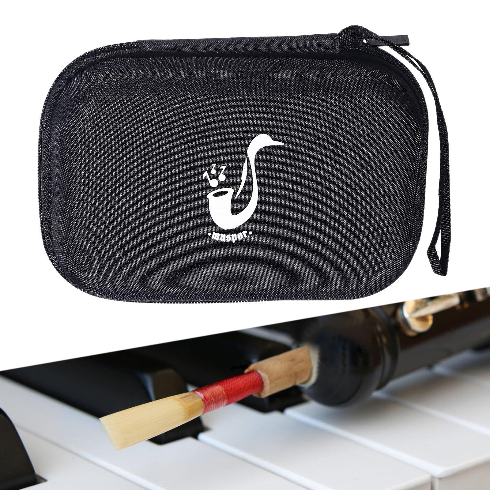 LOVIVER Etui für Saxophonblätter, Etui für Blätter, tragbar, 20-teiliges Blatt, Aufbewahrungsetui-Zubehör, Klarinettenblätter, wasserdicht, Schwarz Musikinstrumente & DJ-Equipment