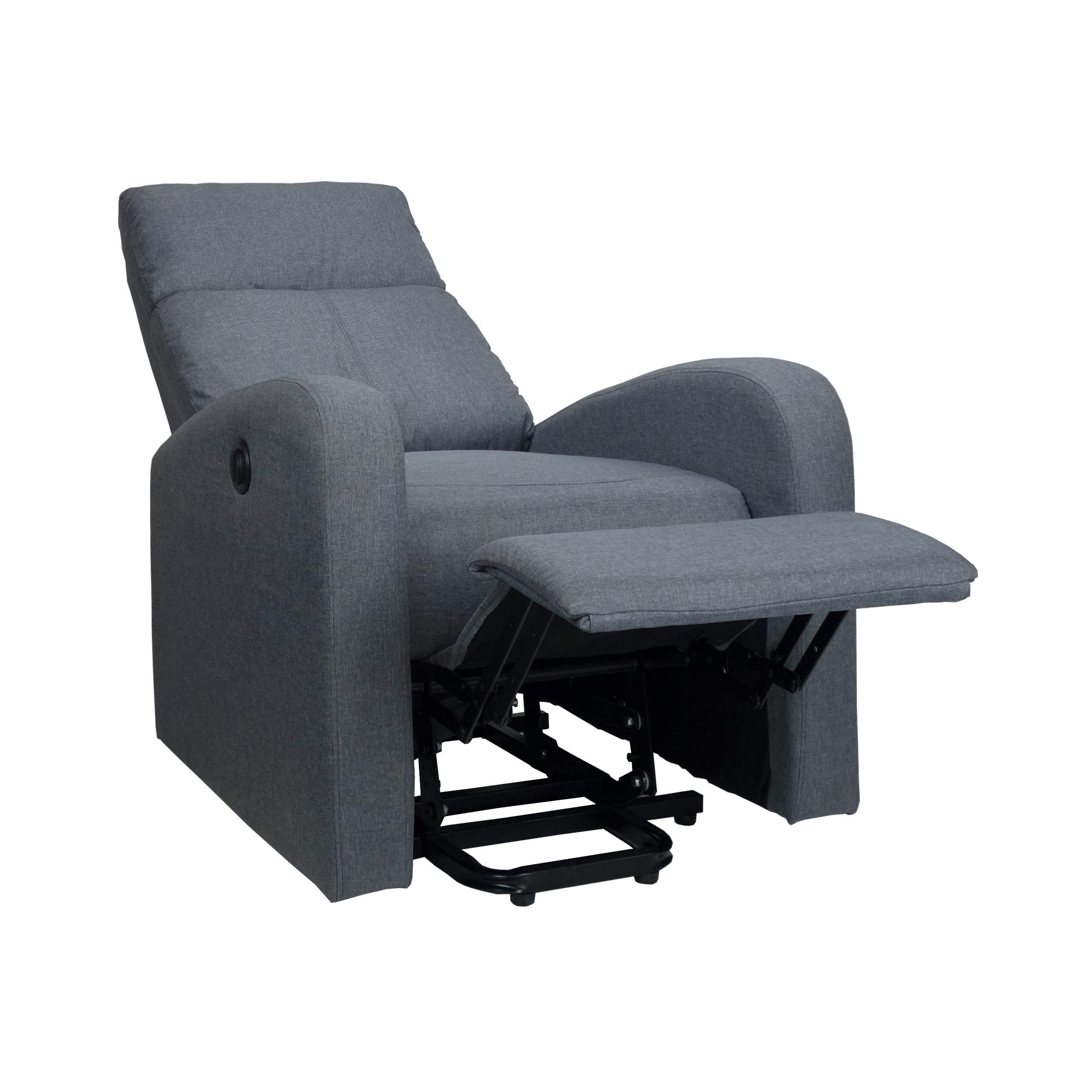 Totò Piccinni Poltrona Relax EUREKA ELETTRICA Alzapersona con Massaggi, Pulsantiera Laterale, Telecomando, Imbottita, Struttura in Legno, Ideale per Anziani (Tessuto Grigio)