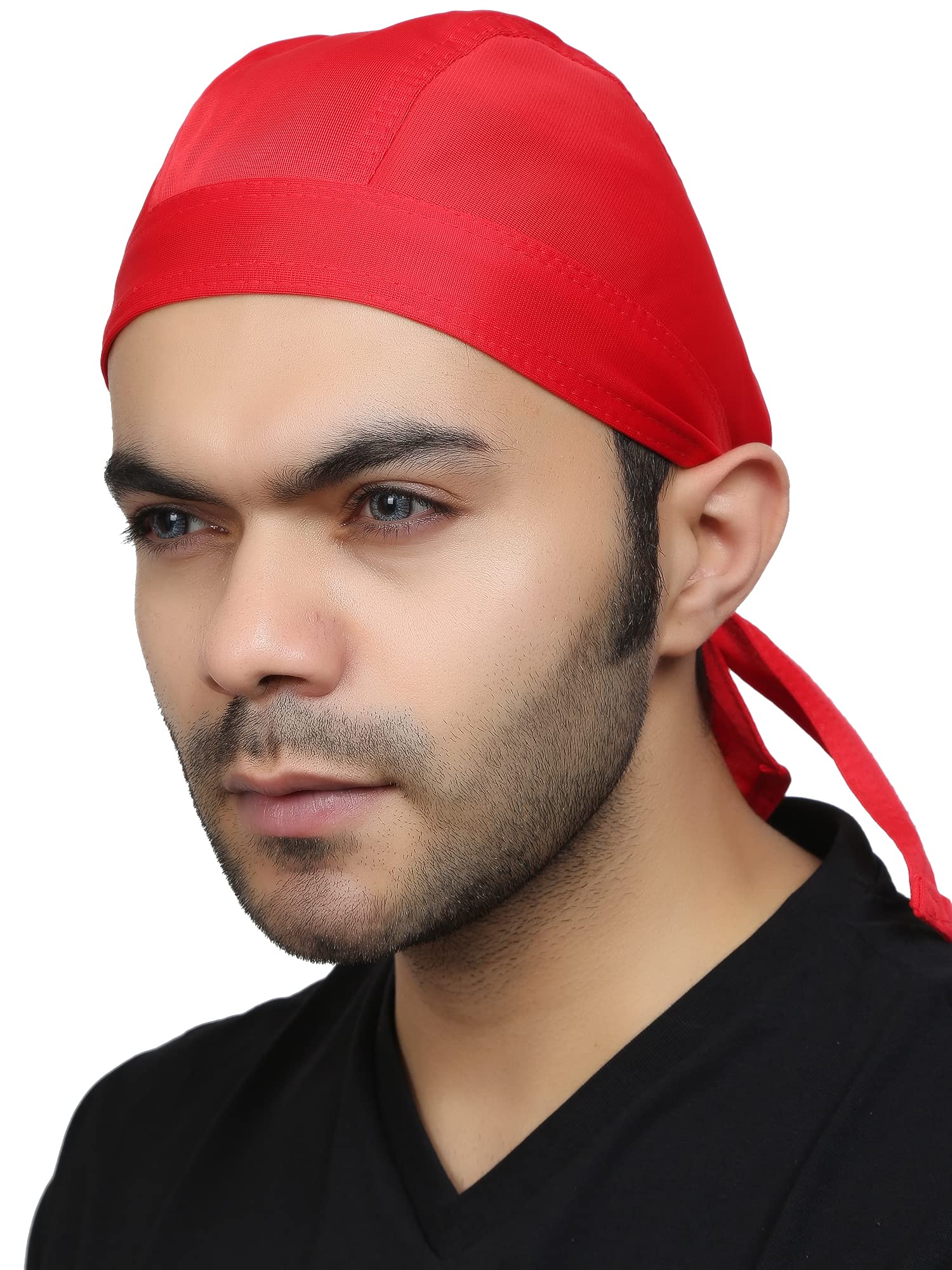 BISMAADH Polyester Multifunctional Moisture Wicking Skull Caps Doo Rag Headwrap For Men & Women Pack of 1 (Red) (B09BL4RZBF) Amazon Price History, Amazon Price Tracker