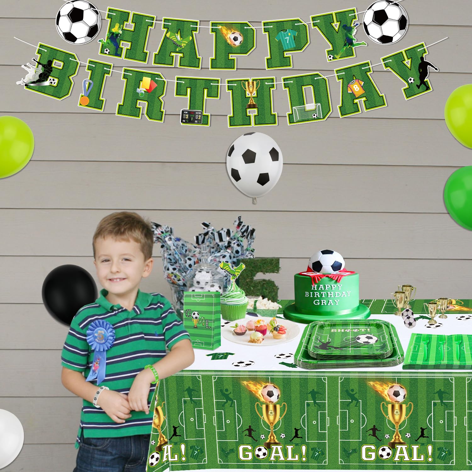 Fußball-Dekoset Zum 1. Geburtstag – 62 Teile Mit Tellern, Servietten & Tischdecken Für 20 Gäste