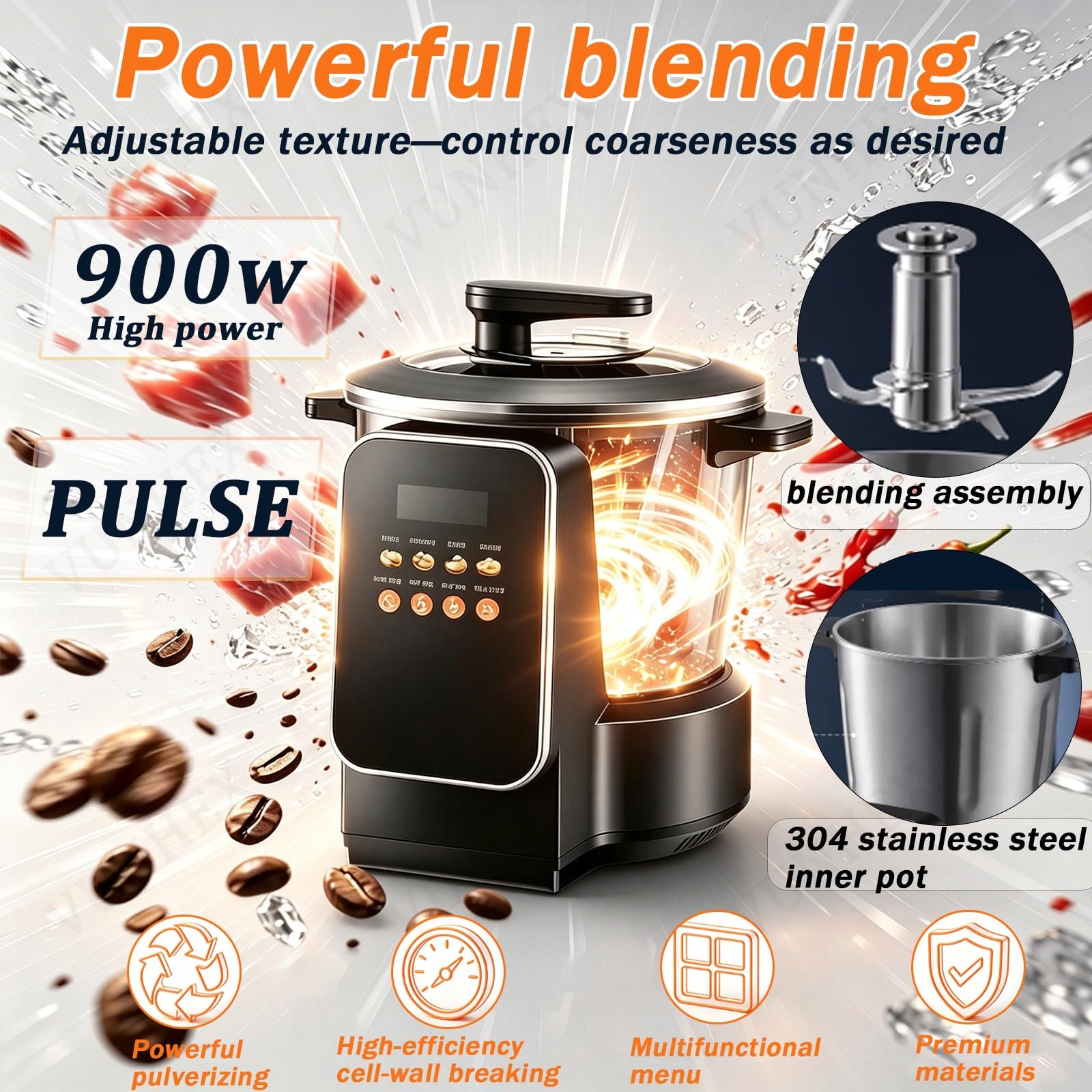 Machine Automatique Pour Pâtes Alimentaires Africaines (Fufu) | Robot culinaire grande capacité (6 L) avec écran tactile LED intelligent, pour Eba, Amala et Banku, accélère le service