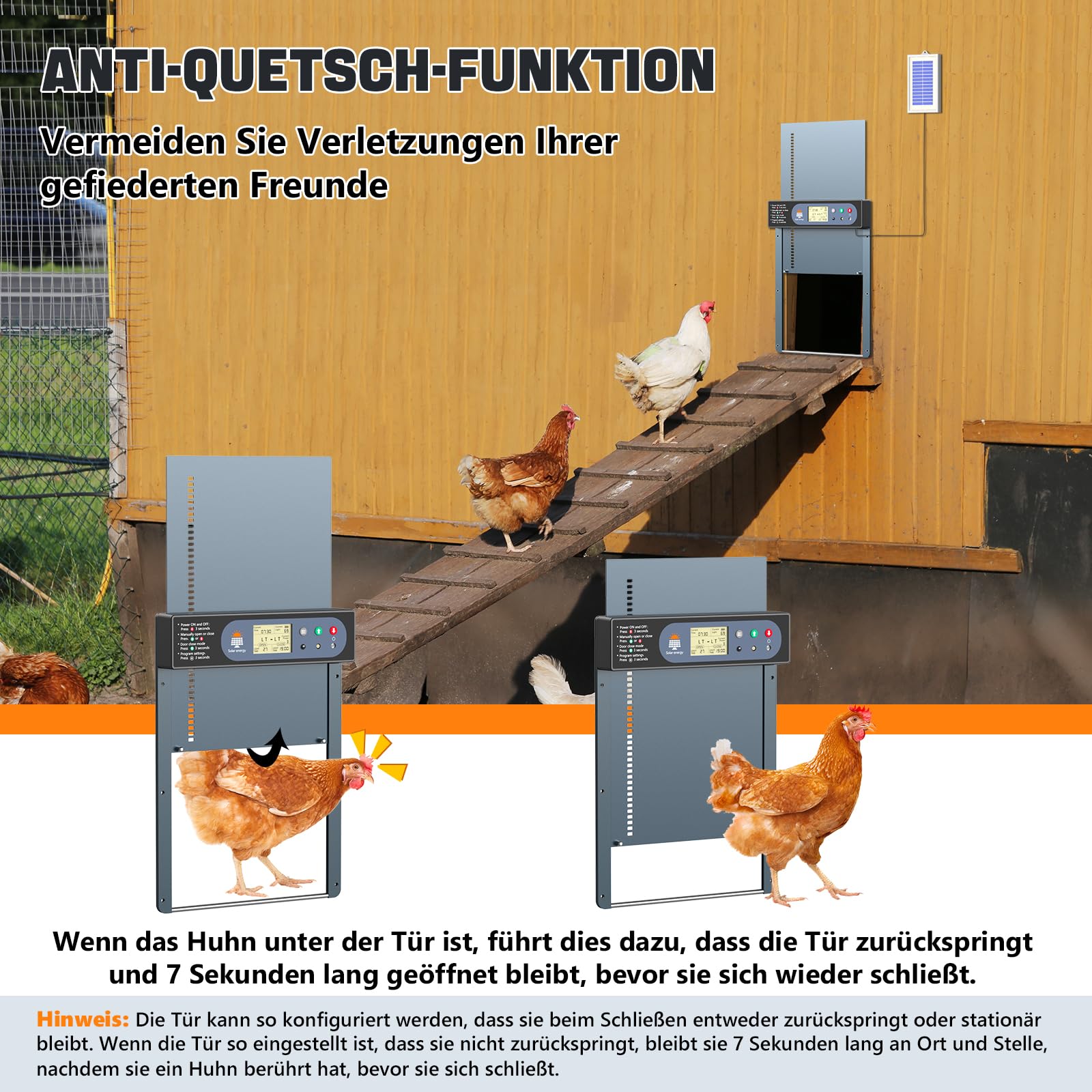 Automatische Hühnerklappe Solar Automatische Hühn Produktbild-Vorschau 9