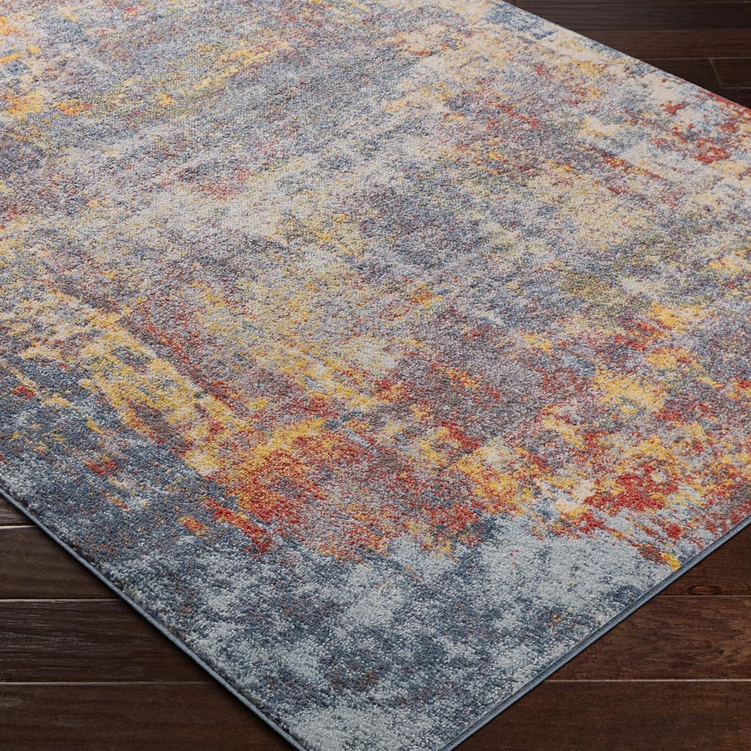 Livabliss Noa Miami Tapis 120x170 cm – Rouille, Poil Ras, Effet marbre