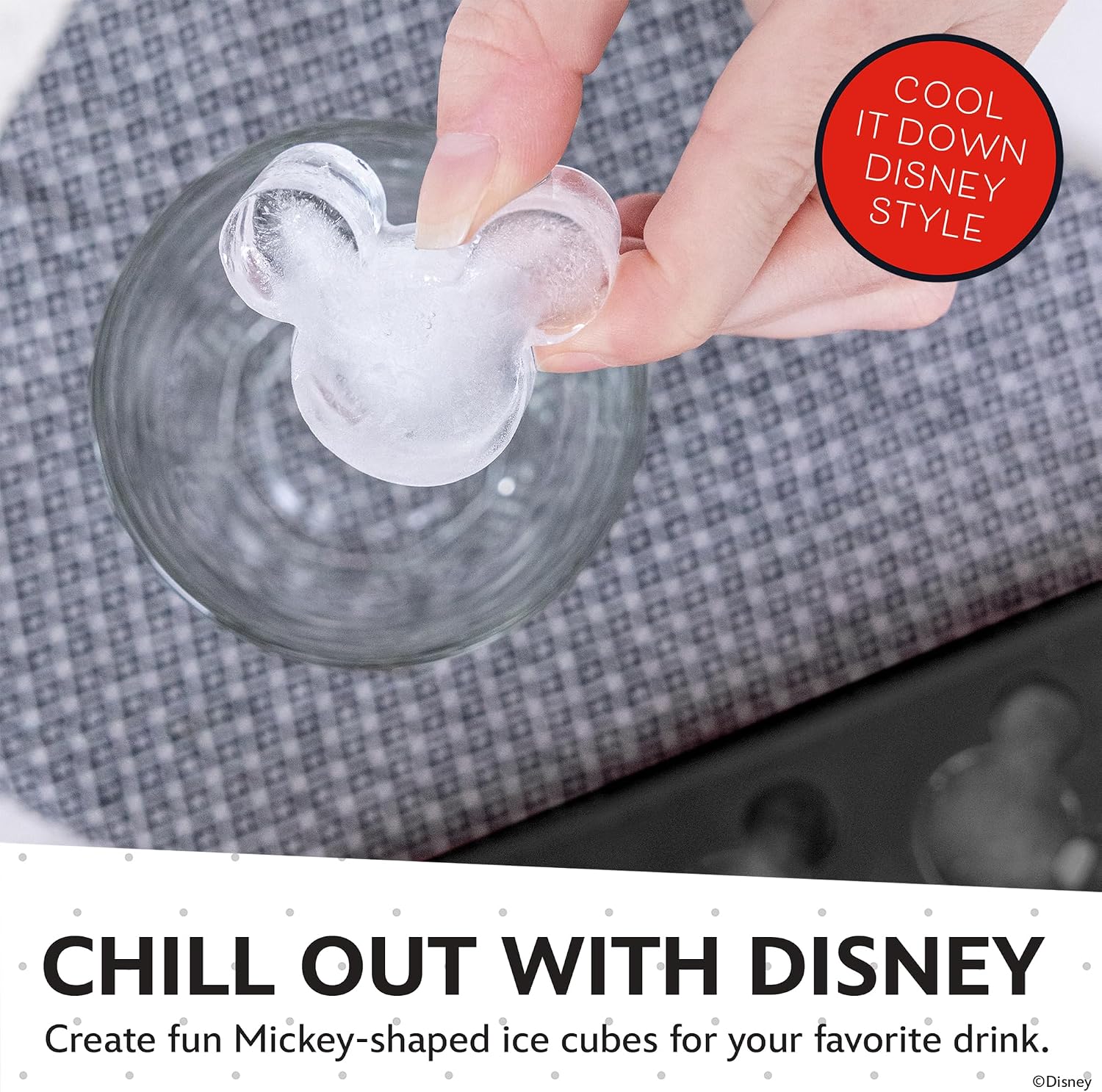 Disney Mickey Silicone Ice Cube Tray, 2-Pack 5"x12.5", BPA-Free