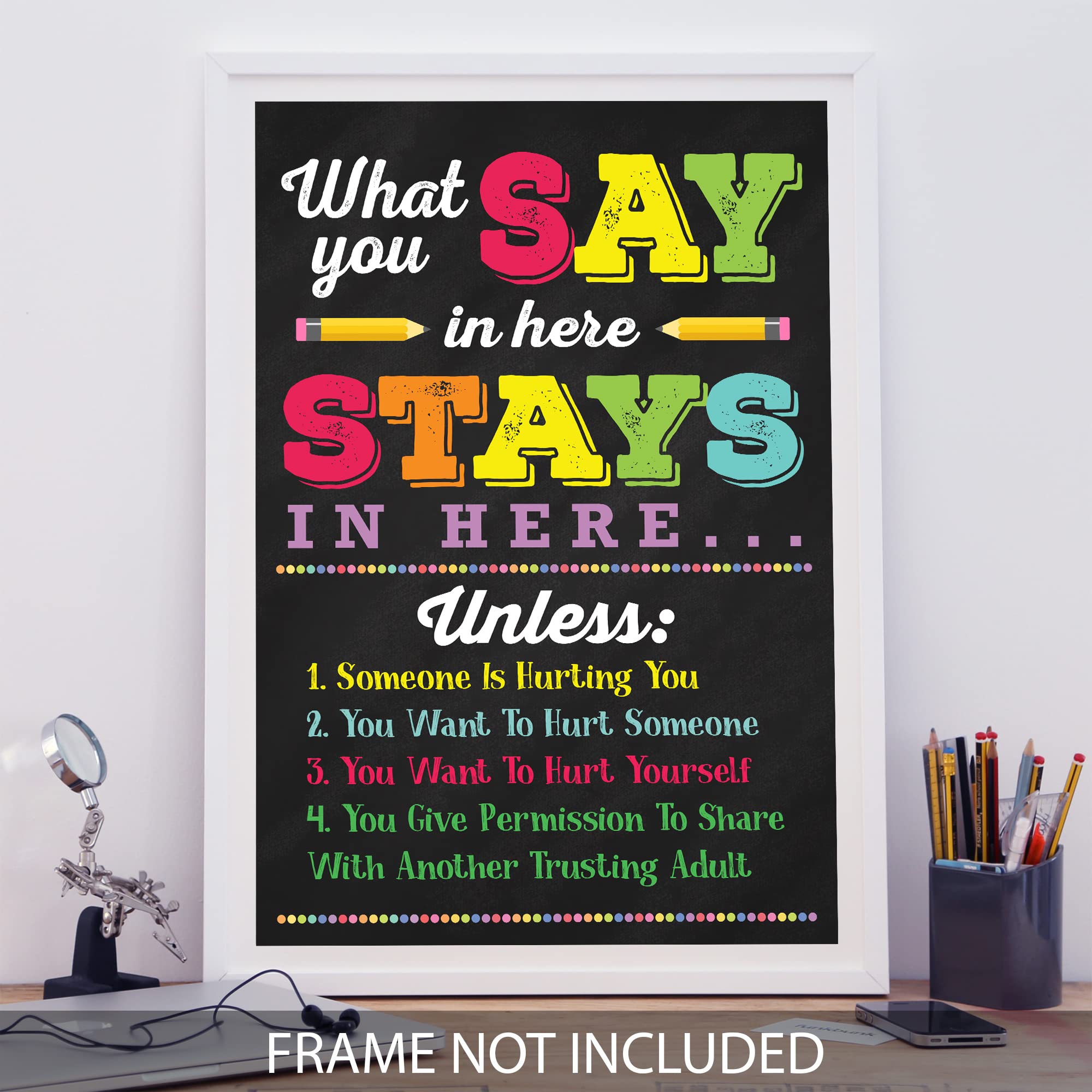2 Pcs What You Say In Here Stays In Here Poster Counselor Office Decor Counseling Office Confidentiality Posters Therapist Offices Social Worker Sign Prints for Counselor School Classroom 10x14 inches - Image 2