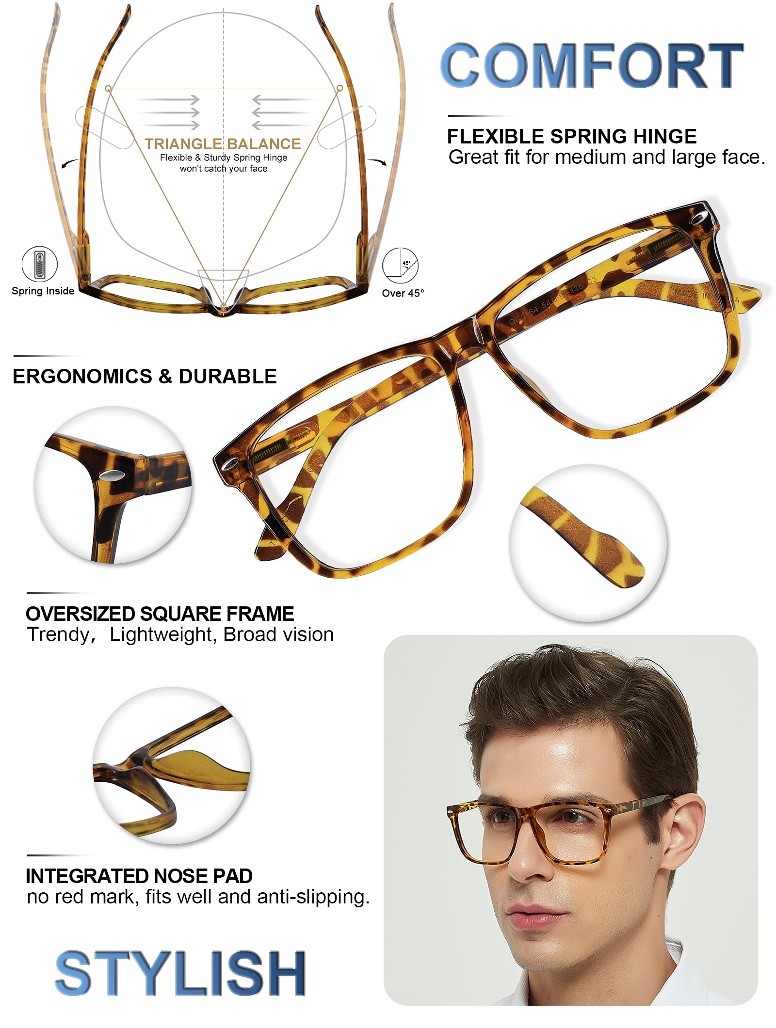 OCCI CHIARI Medium 3.0 Reading Glasses for Men Classic Men's Readers - Image 3