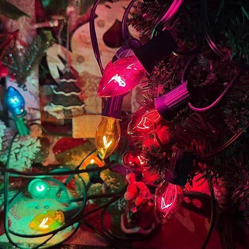 Miniatura 3 de SUNSGNE C7 - Juego de luces de Navidad para exteriores, luces de árbol de Navidad, luces colgantes de Navidad, cadena de luz en el tejado, luces de