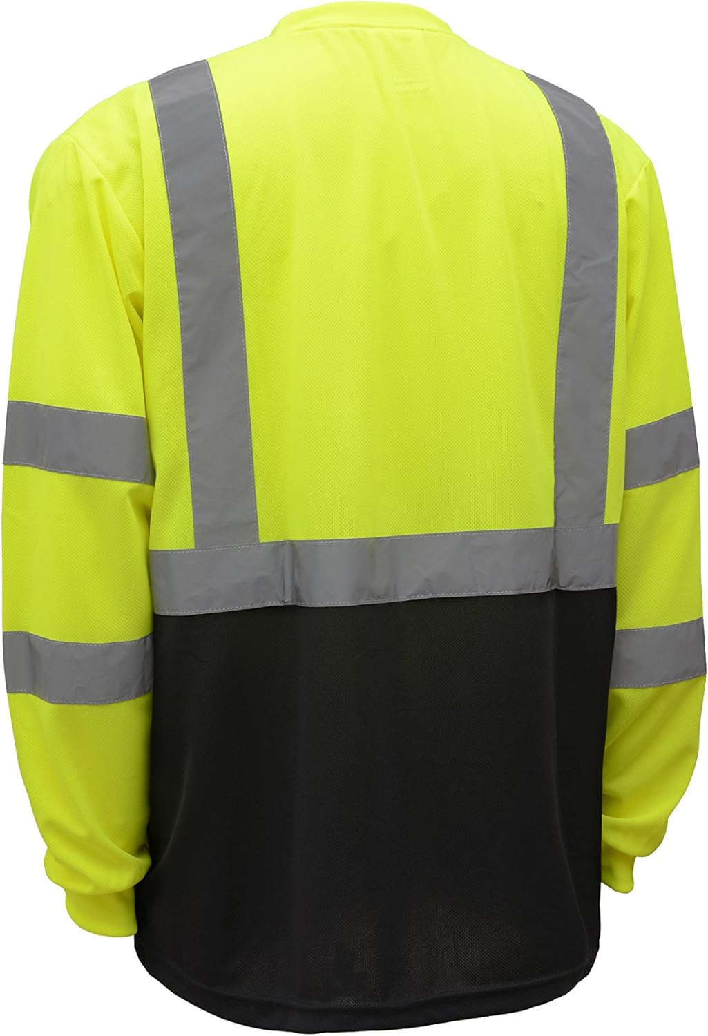 (NEW SIZES) CJ Safety CJHVTS2003 ANSI Class 2 High Vis Long Sleeve Black Bottom Safety Shirt Moisture Wicking Mesh (Medium, Green) : Tools & Home Improvement