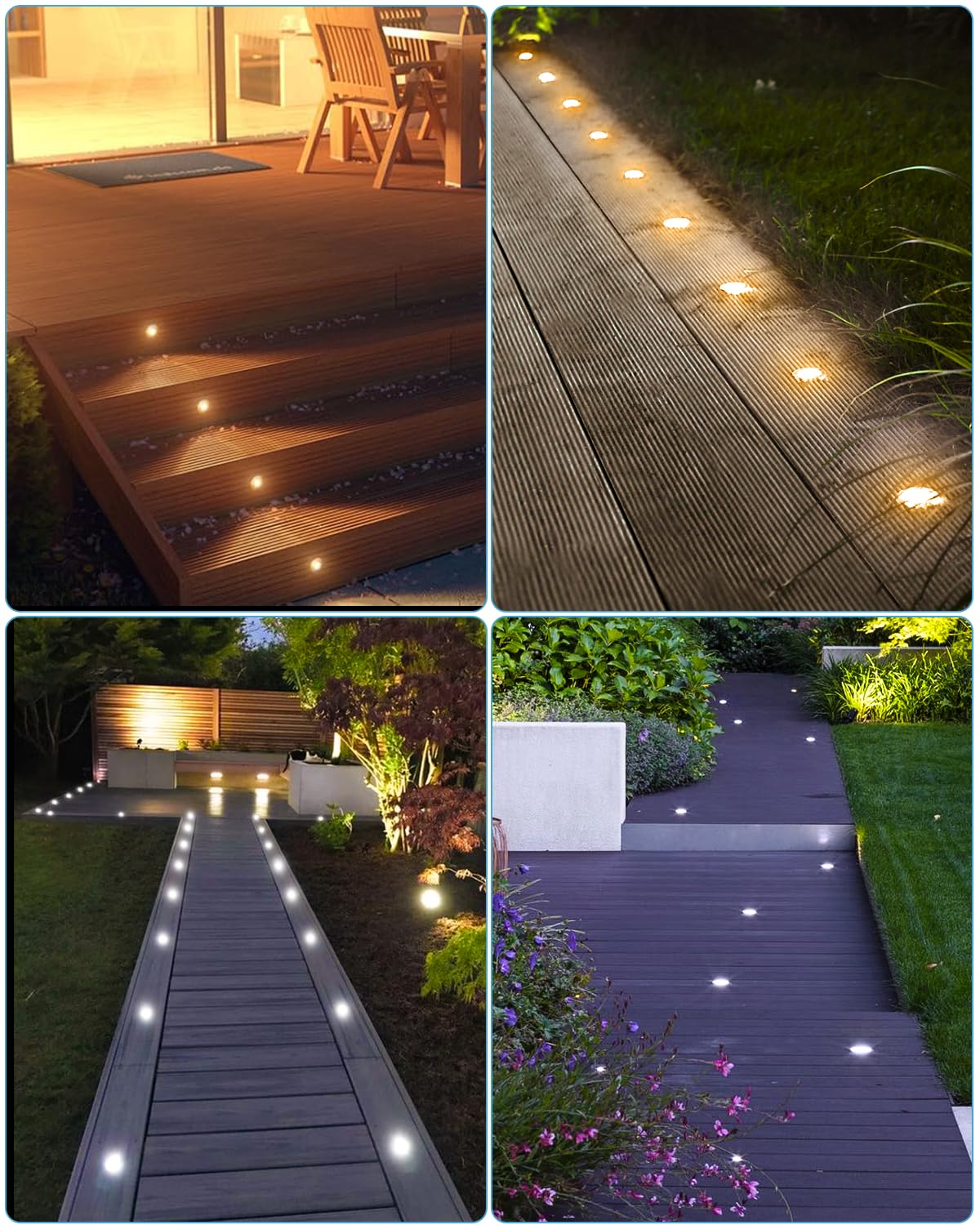 HIBOITEC 10Pcs 3 Couleur Spot LED Encastrable Extérieur avec Transformateur