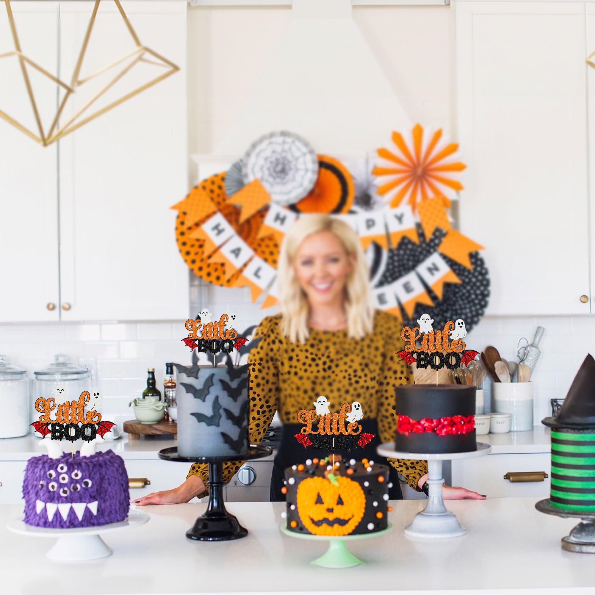12 Pièces Décoration Gâteau Halloween - Fantômes Little Boo Pour Anniversaire Enfants