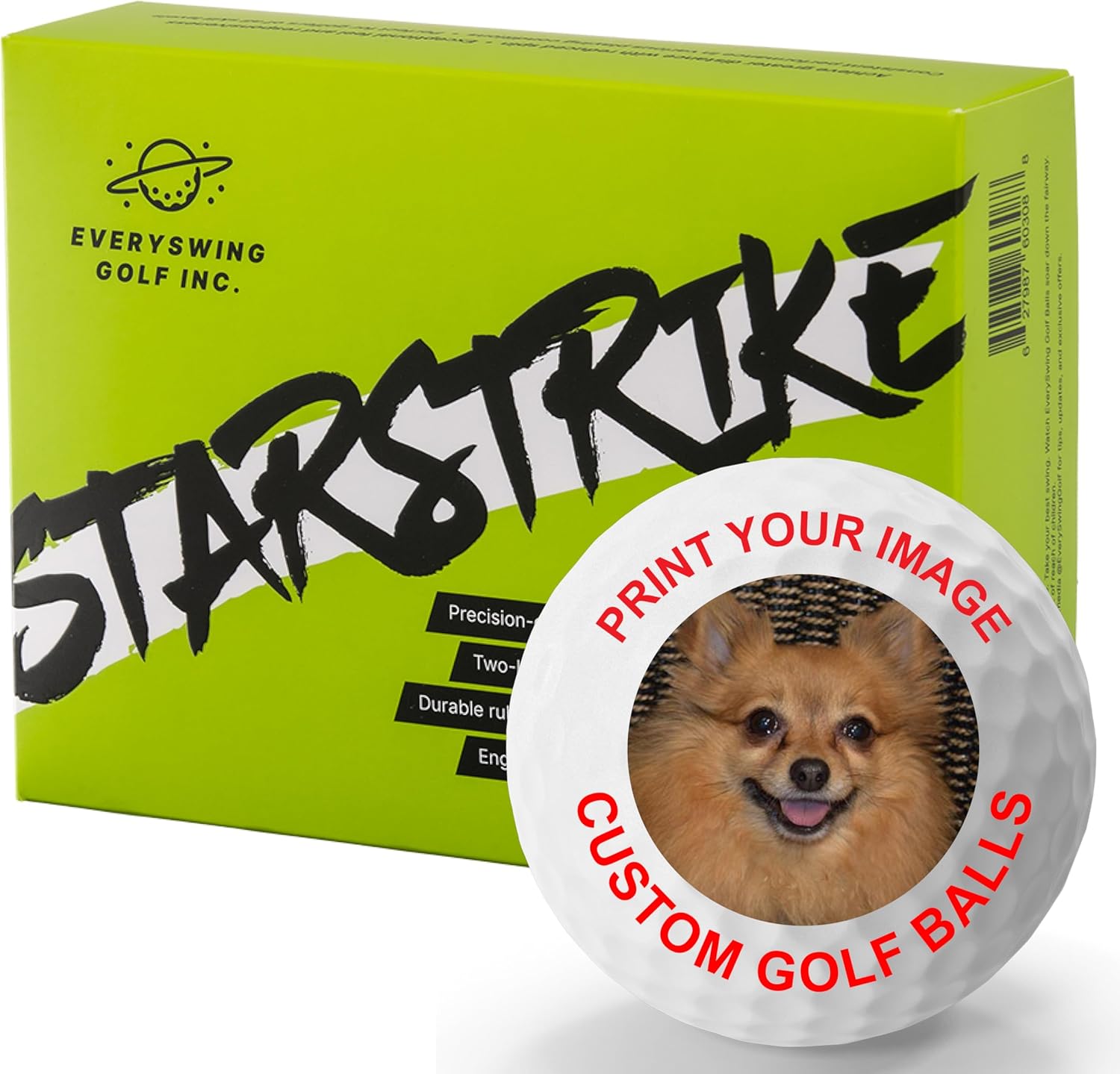 Custom Golf Balls with Picture - Personalized with Logo, Photo, or Text | Cheap Custom Logo in Single, 3, 12, 24, 96 Packs - Perfect for Golf Gifts & Tournaments