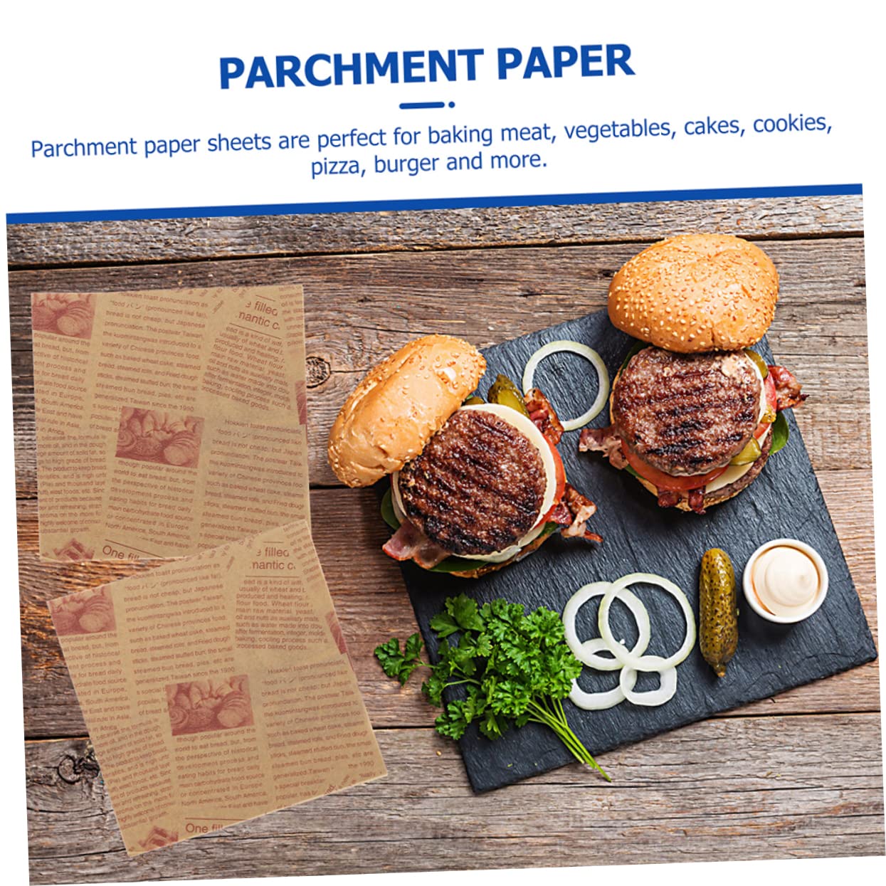 SHOWERORO Feuilles De Papier Sulfurisé 200 Pièces Graisse Antiadhésive Pour La Cuisson Le Chauffage Au Four Et L'emballage Du